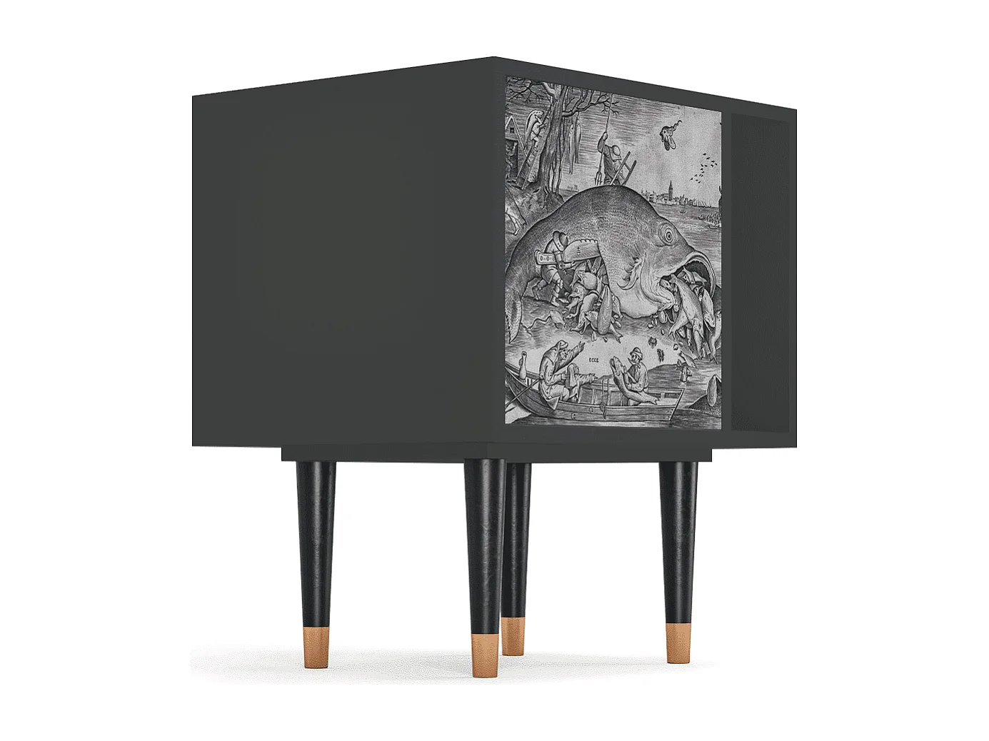 Table de nuit - 57х69х48 cm - S2 - Big Fish Eat Little, Anthracite