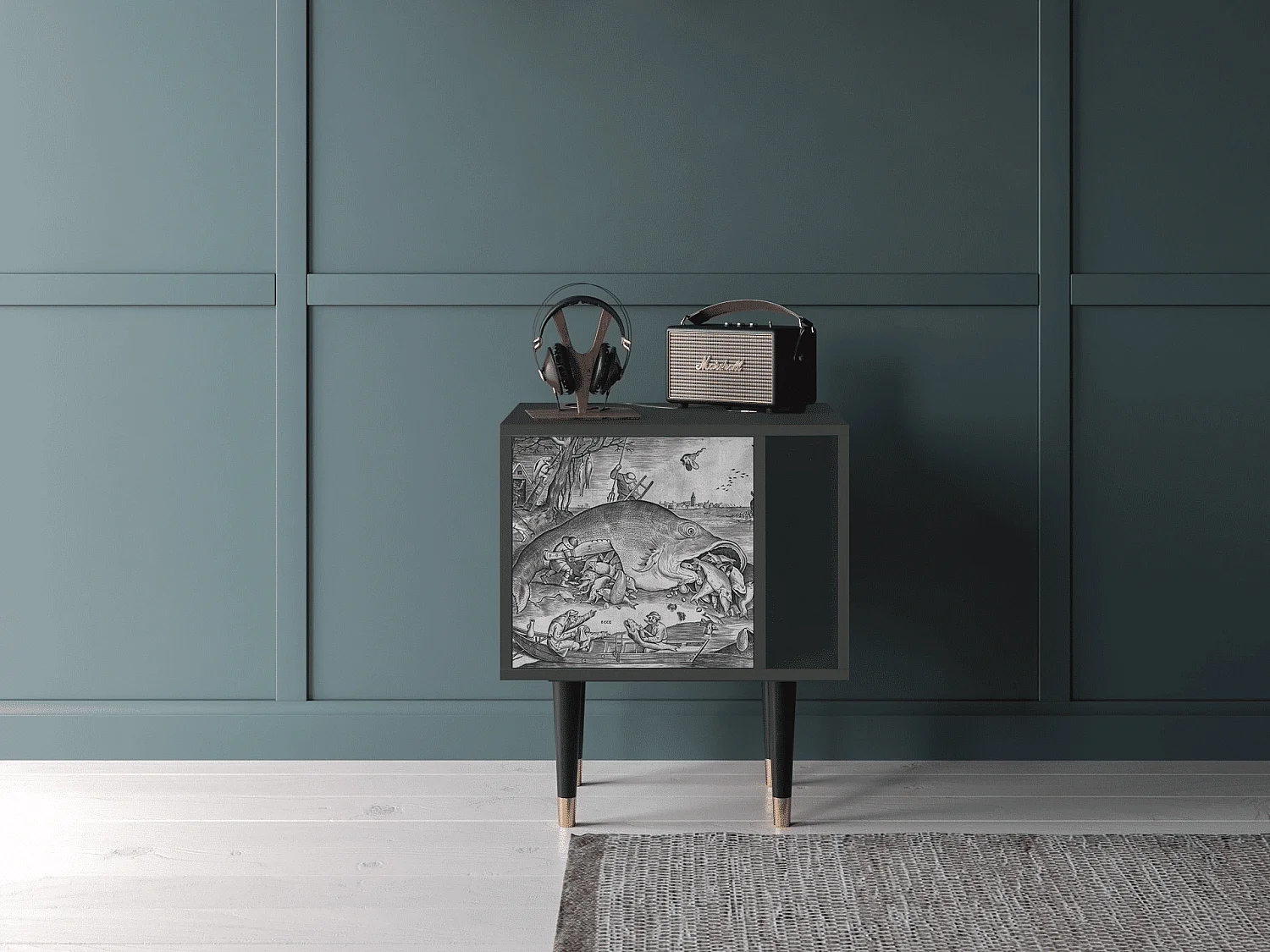 Table de nuit - 57х69х48 cm - S2 - Big Fish Eat Little, Anthracite