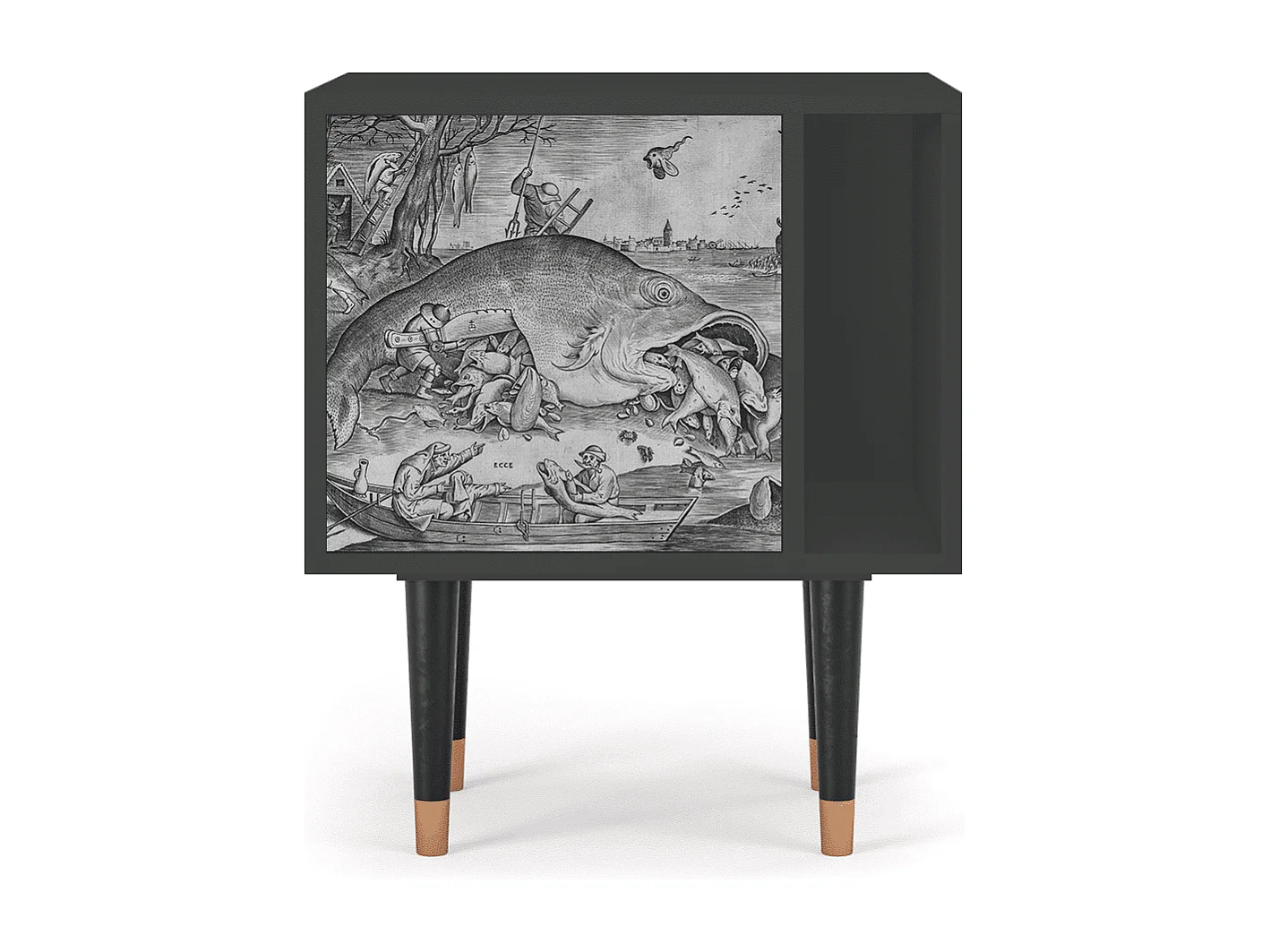 Table de nuit - 57х69х48 cm - S2 - Big Fish Eat Little, Anthracite