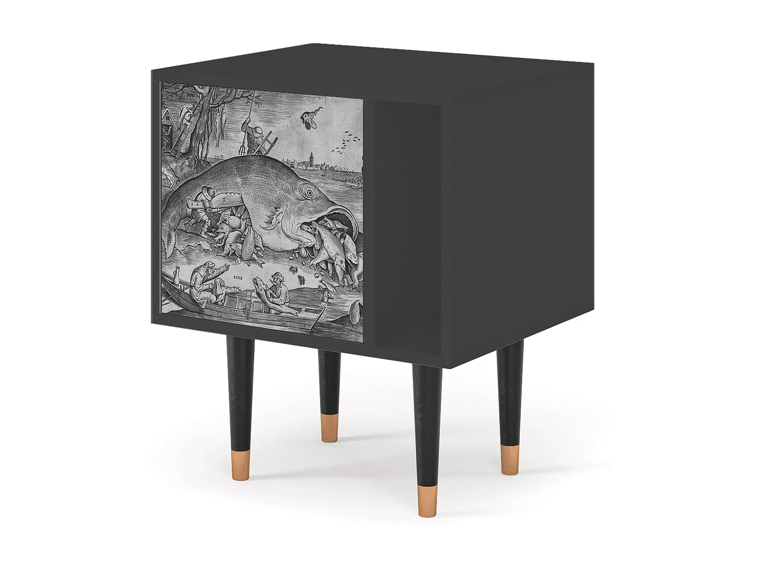 Table de nuit - 57х69х48 cm - S2 - Big Fish Eat Little, Anthracite