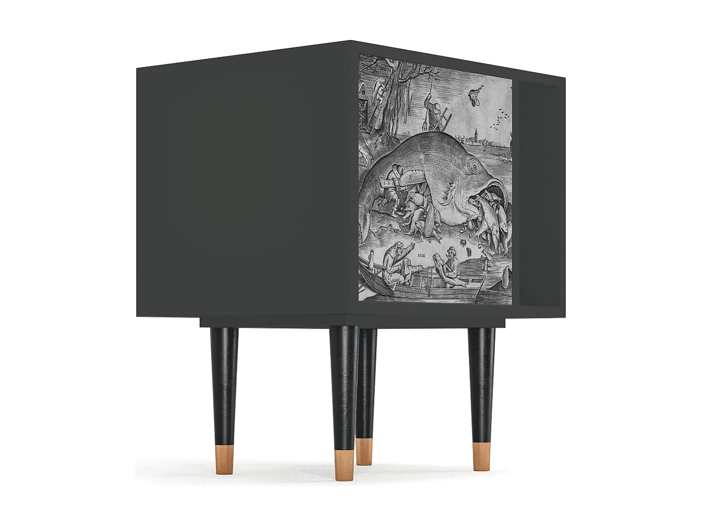 Table de nuit - 57х69х48 cm - S2 - Big Fish Eat Little, Anthracite