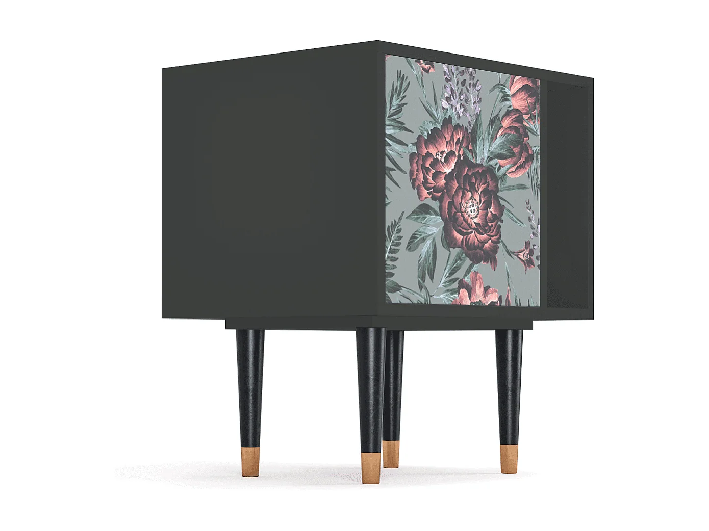 Table de nuit - 57х69х48 cm - S2 - Light Peonies, Anthracite