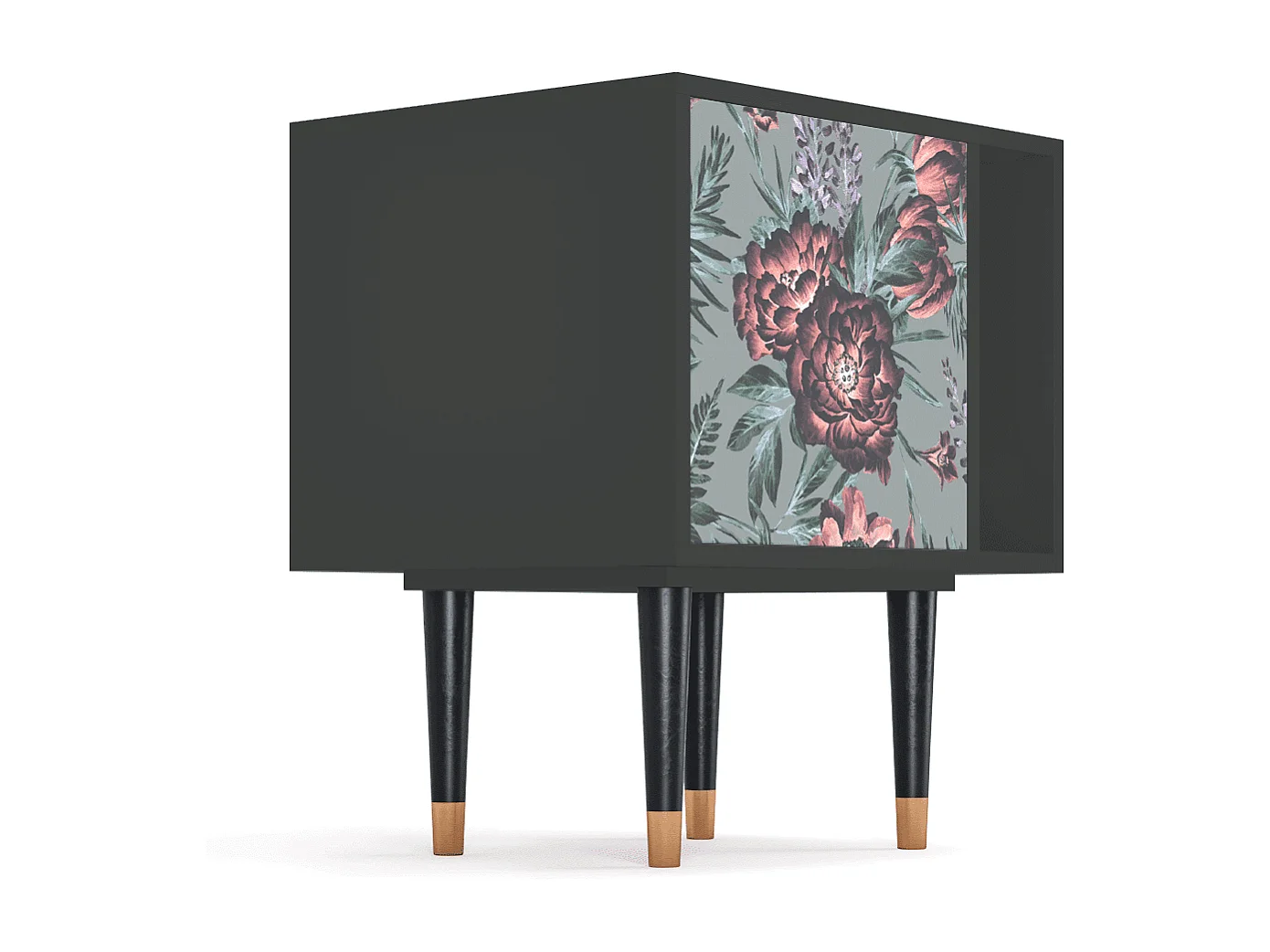 Table de nuit - 57х69х48 cm - S2 - Light Peonies, Anthracite