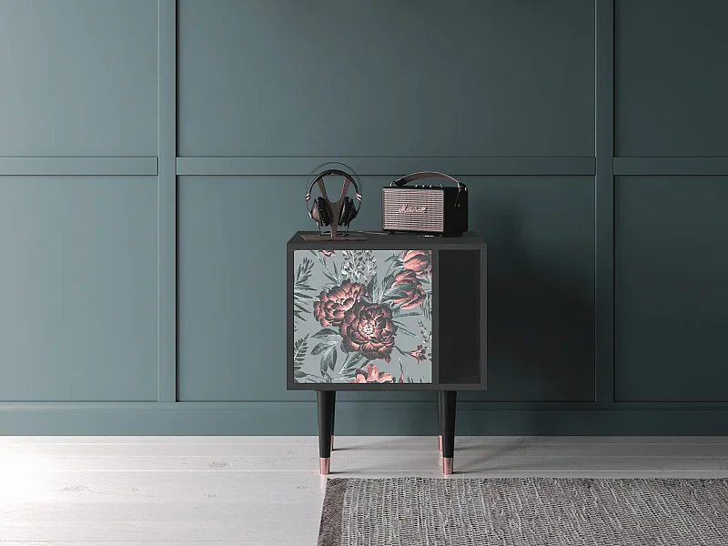 Nachtkastje - 57х69х48 cm - S2 - Light Peonies, Antraciet