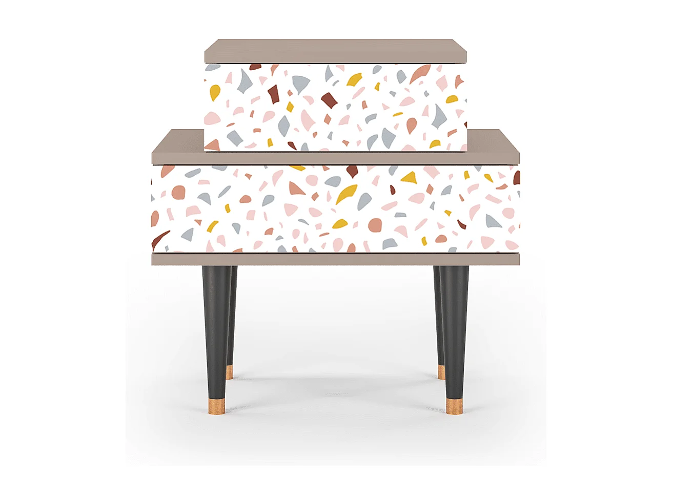 Stolik nocny - 58х58х41 cm - NS1 - Marmelade Cheese, Latte