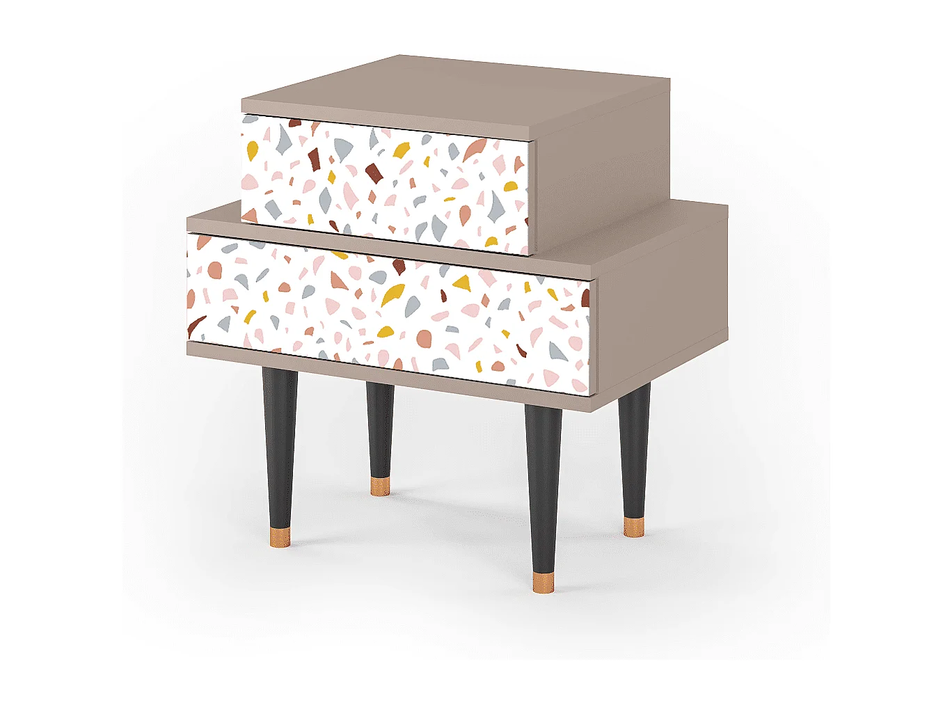 Stolik nocny - 58х58х41 cm - NS1 - Marmelade Cheese, Latte