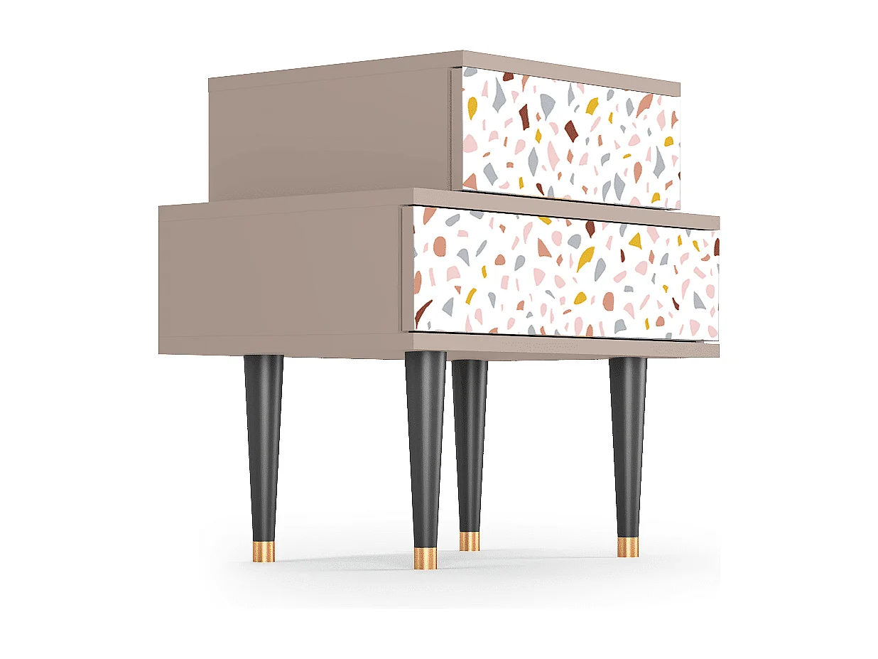 Stolik nocny - 58х58х41 cm - NS1 - Marmelade Cheese, Latte