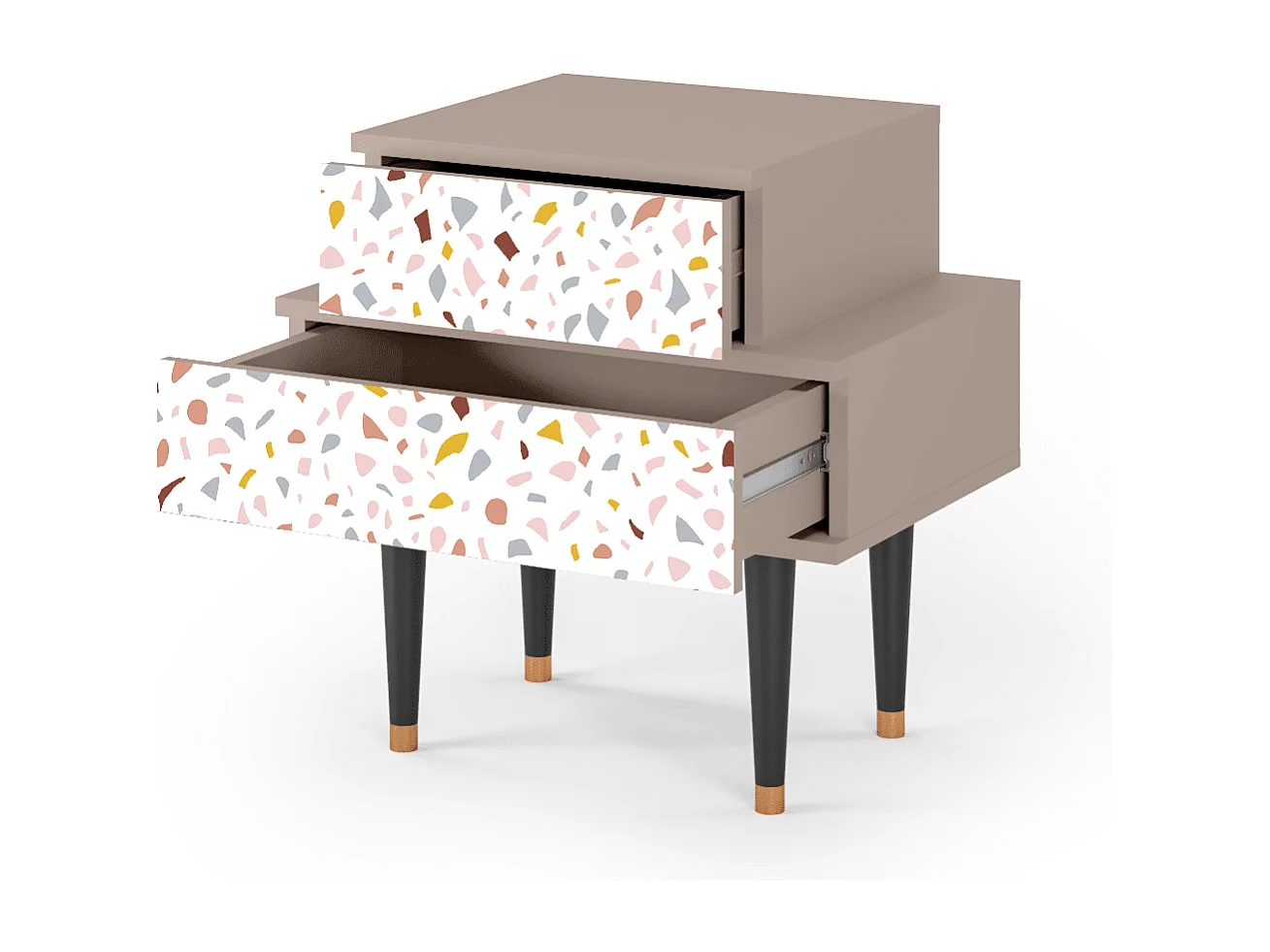 Stolik nocny - 58х58х41 cm - NS1 - Marmelade Cheese, Latte