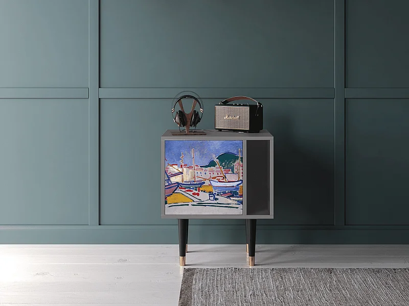 Table de nuit - 57х69х48 cm - S2 - The Port of Collioure , Gris