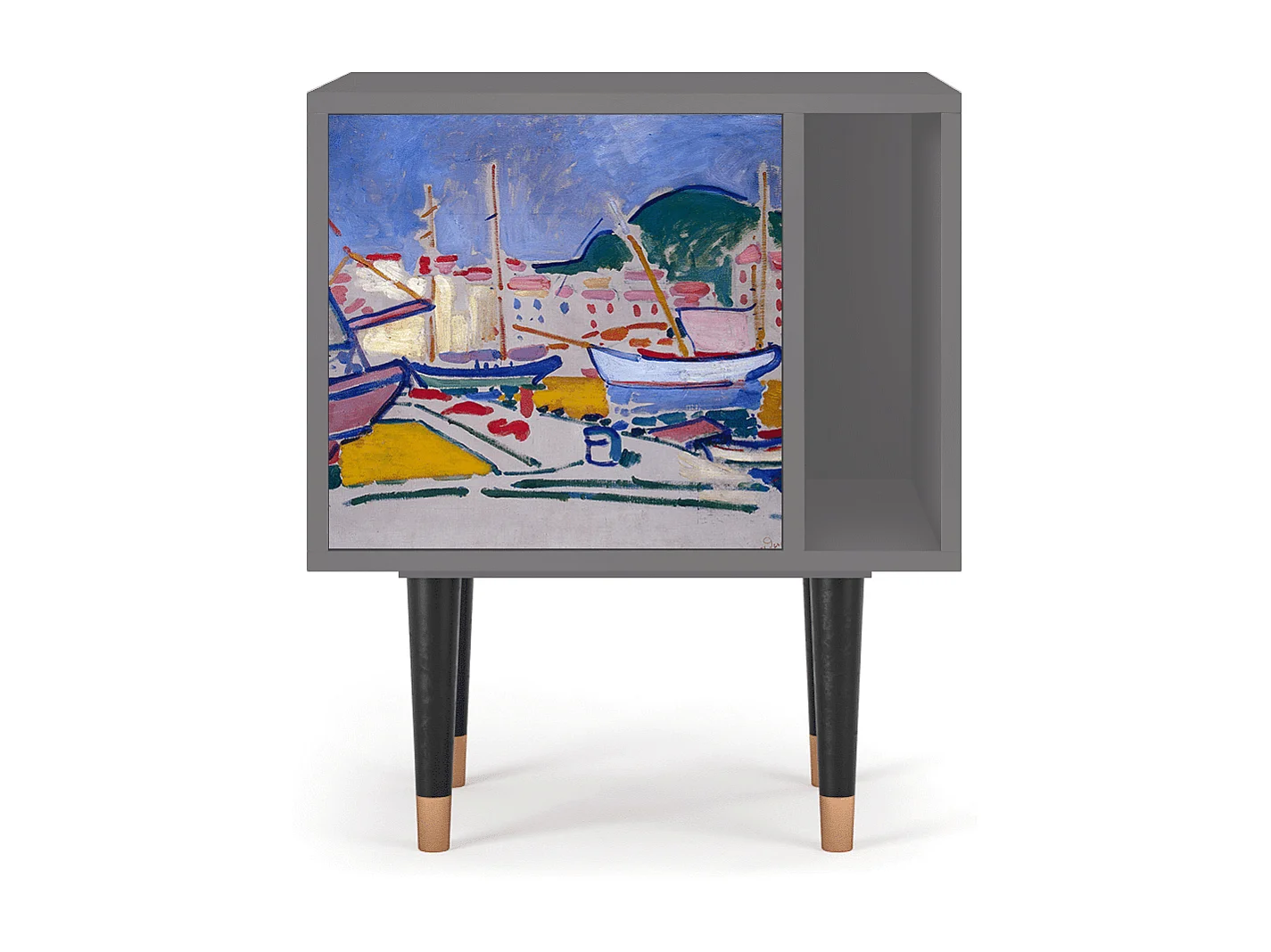 Table de nuit - 57х69х48 cm - S2 - The Port of Collioure , Gris