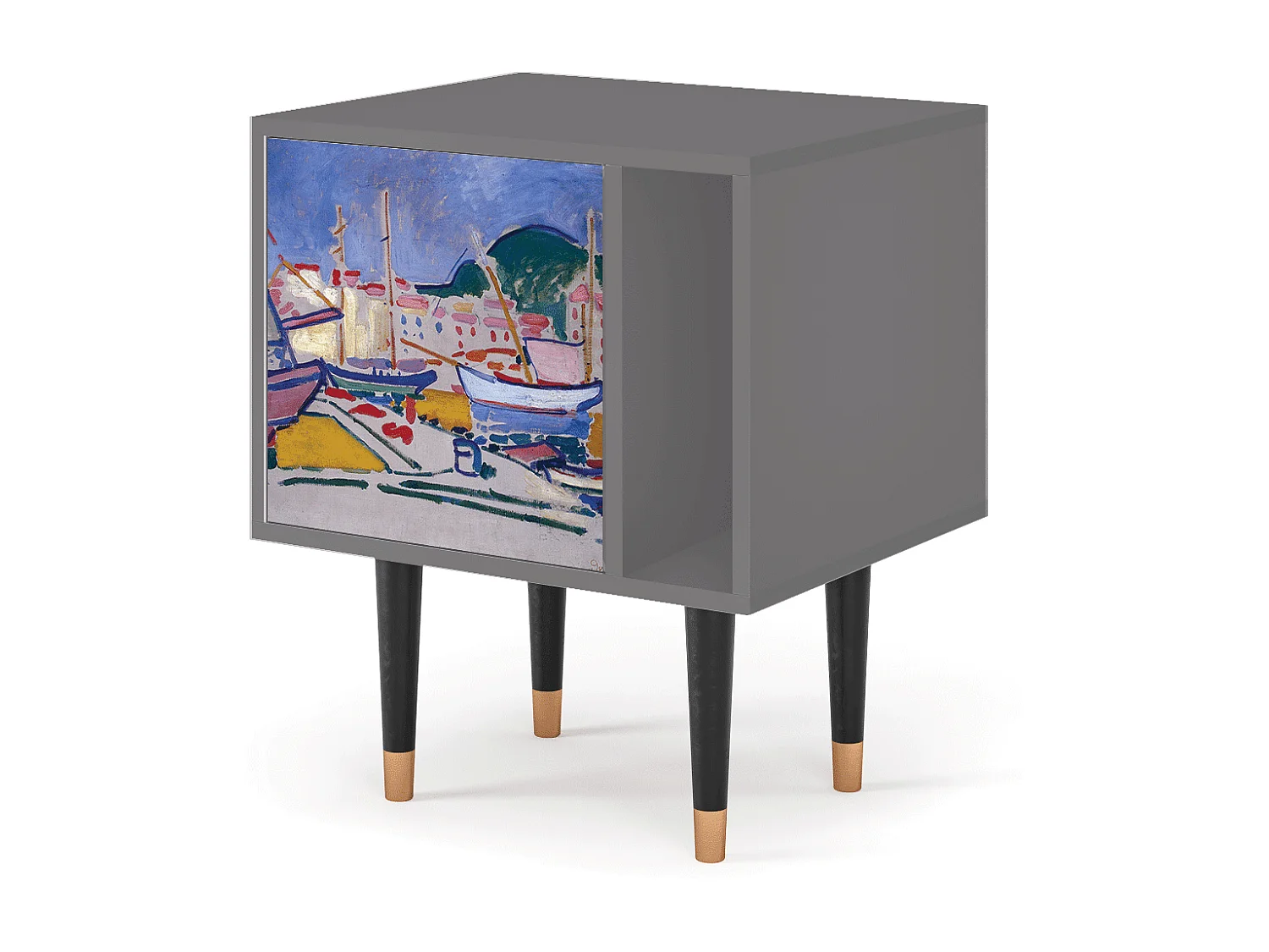Table de nuit - 57х69х48 cm - S2 - The Port of Collioure , Gris