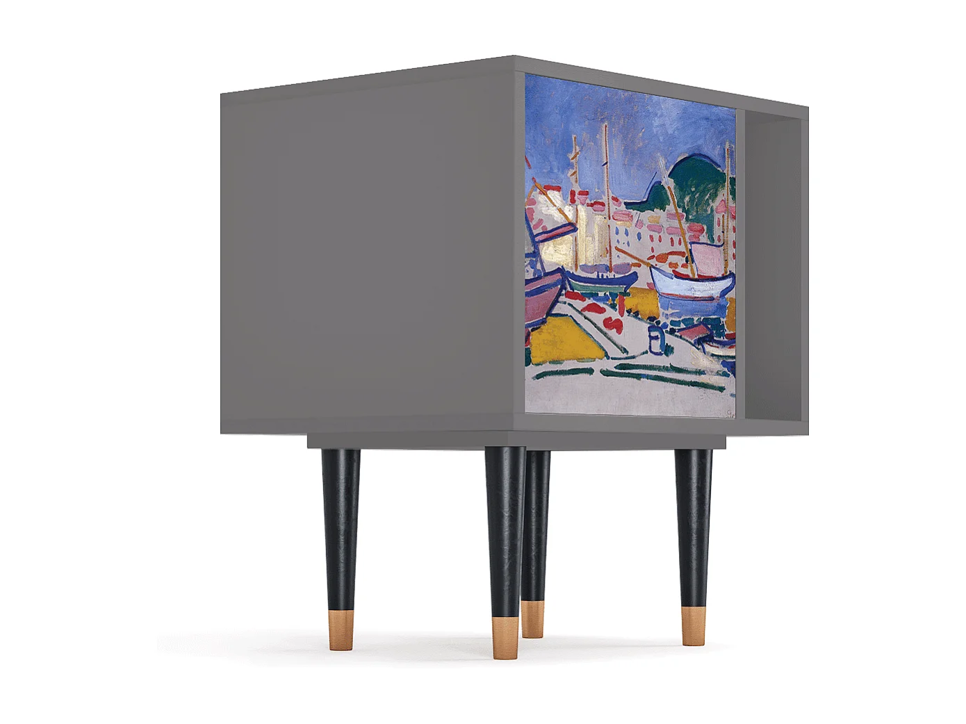 Table de nuit - 57х69х48 cm - S2 - The Port of Collioure , Gris