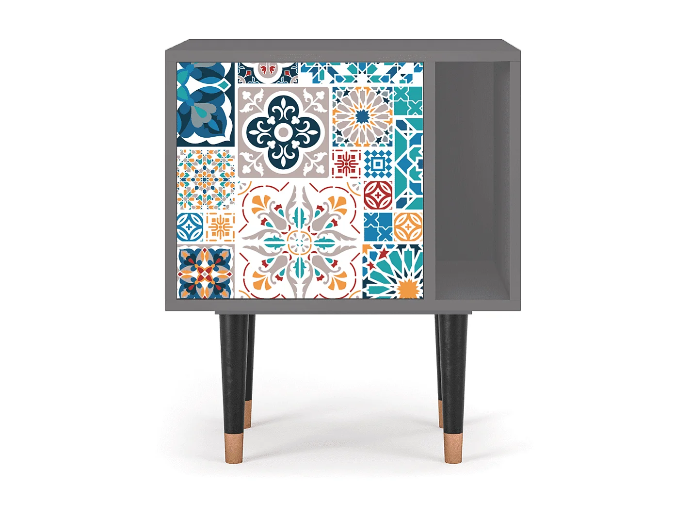 Stolik nocny - 57х69х48 cm - S2 - Moroccan Market, Szary