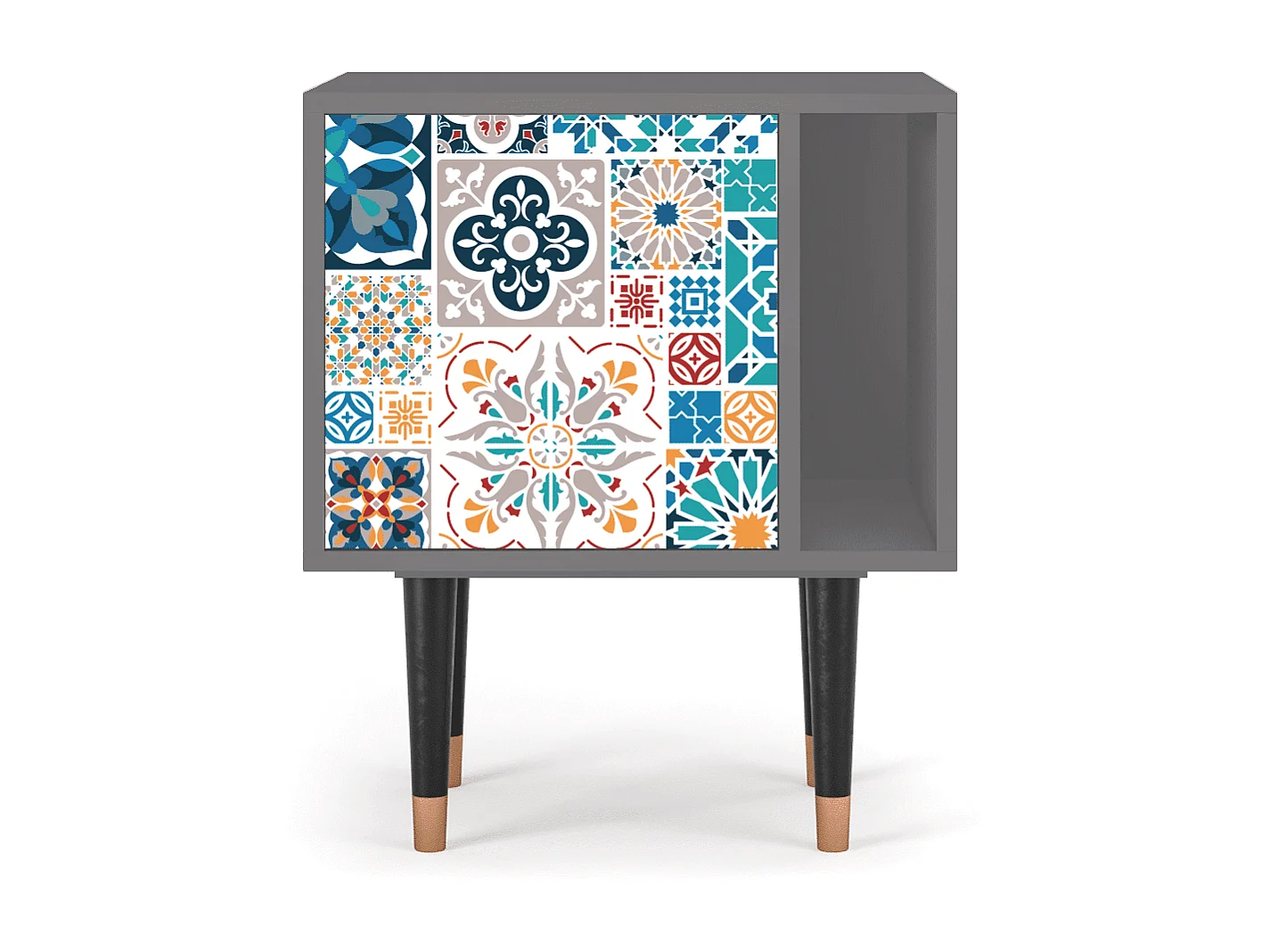 Stolik nocny - 57х69х48 cm - S2 - Moroccan Market, Szary