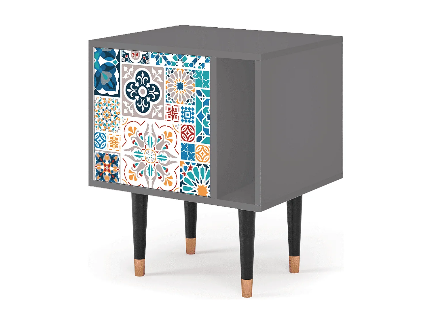 Stolik nocny - 57х69х48 cm - S2 - Moroccan Market, Szary