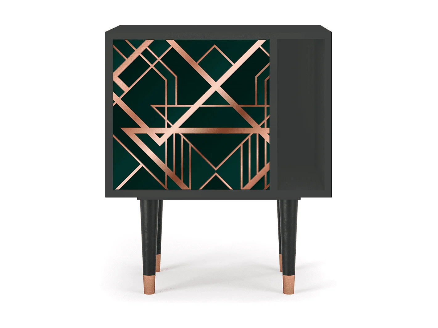Table de nuit - 57х69х48 cm - S2 - Emerald Gatsby, Anthracite