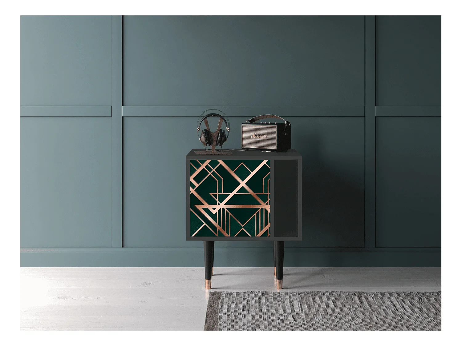 Nachttisch - 57х69х48 cm - S2 - Emerald Gatsby, Anthrazit