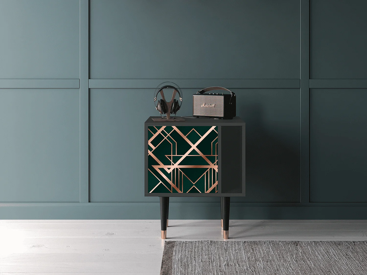 Nachtkastje - 57х69х48 cm - S2 - Emerald Gatsby, Antraciet