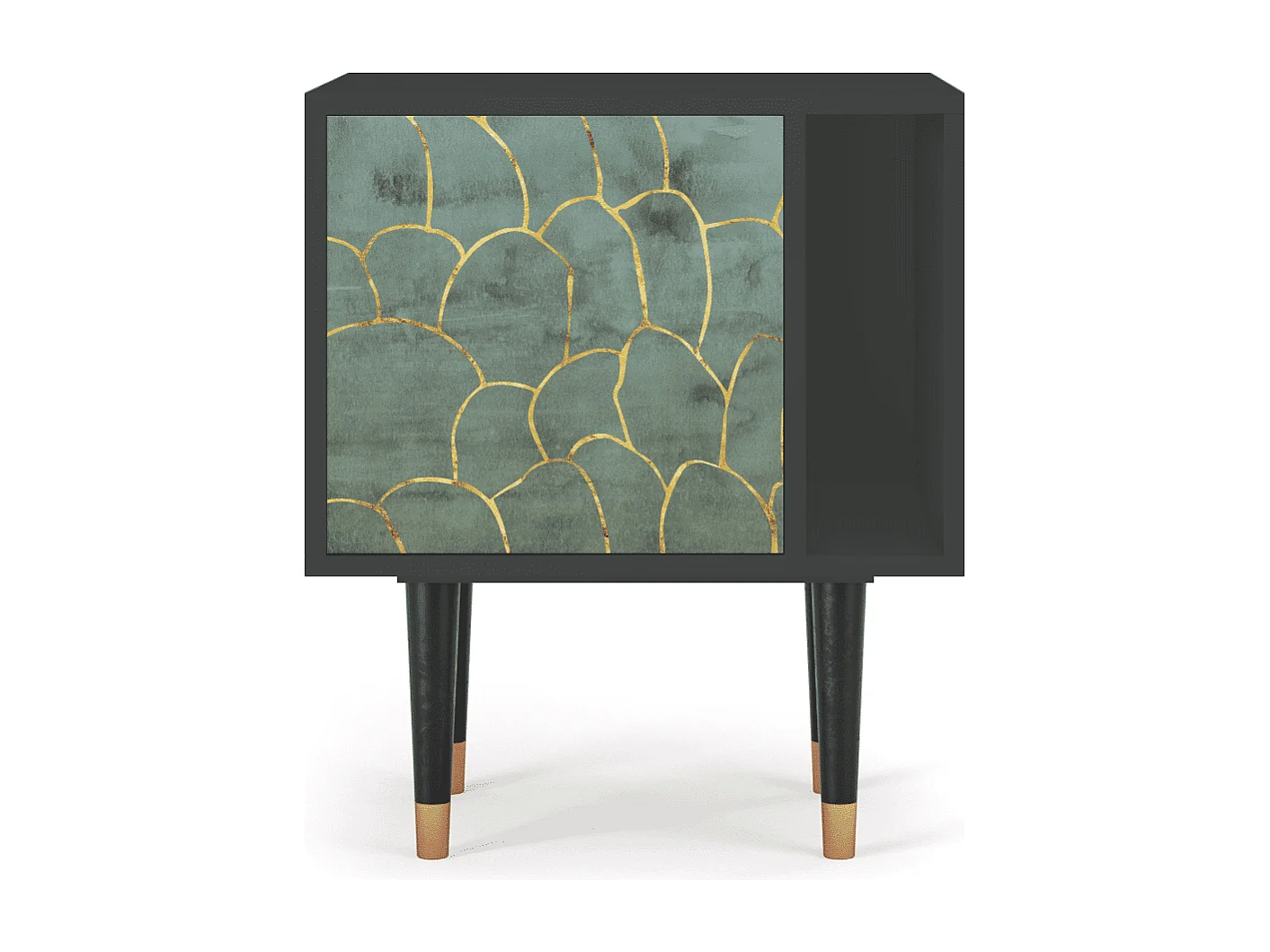 Stolik nocny - 57х69х48 cm - S2 - Magnificent Water Lily, Antracyt