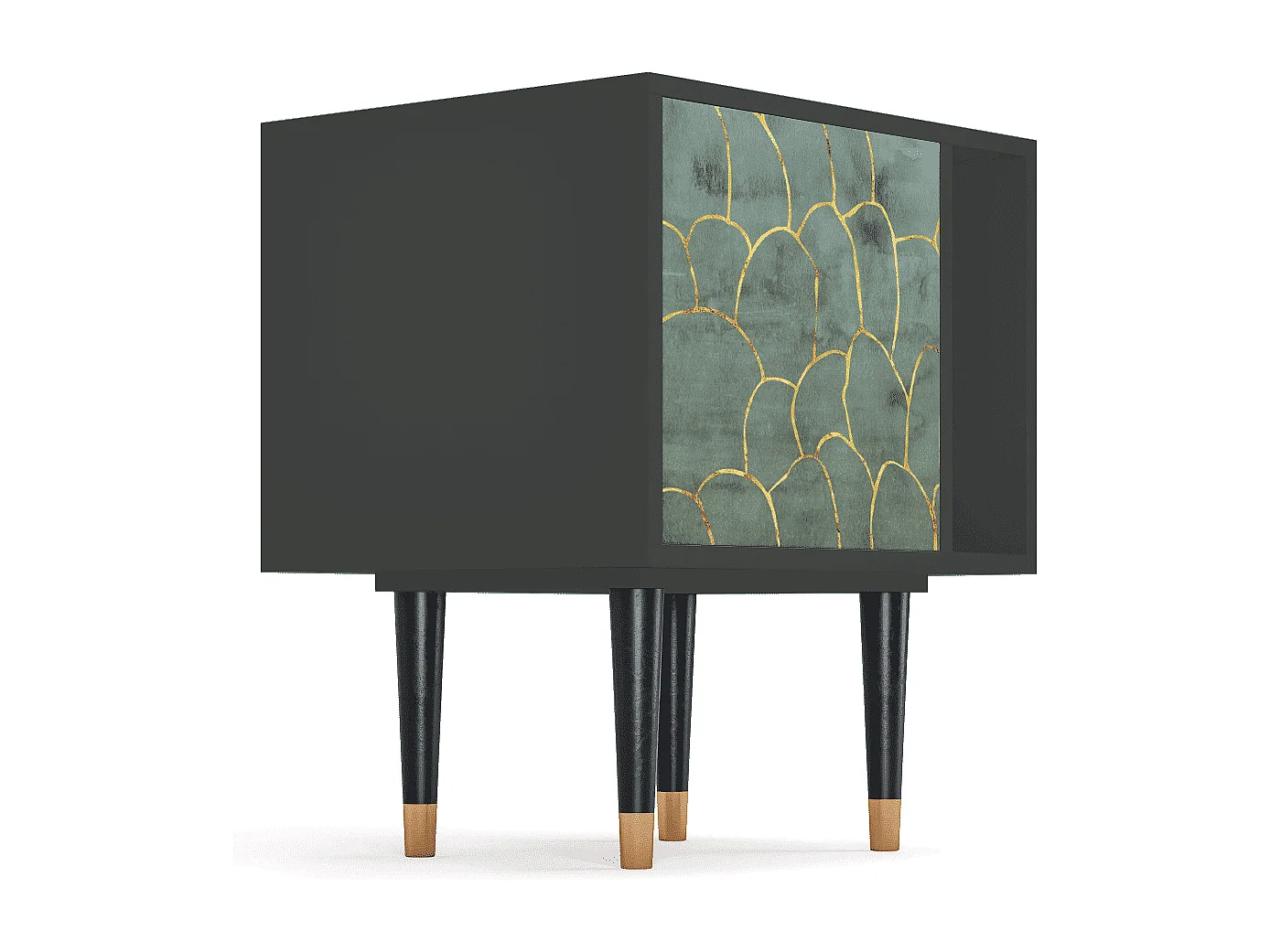 Stolik nocny - 57х69х48 cm - S2 - Magnificent Water Lily, Antracyt