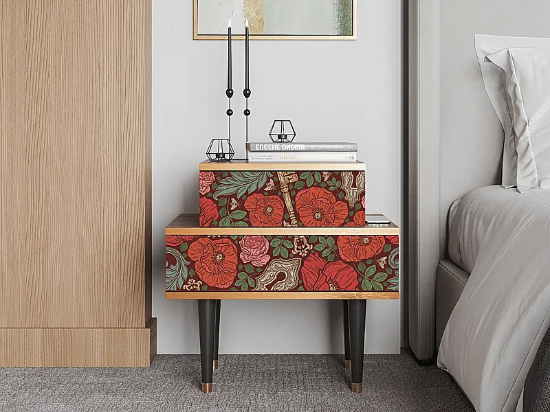 Nachttisch - 58х58х41 cm - NS1 - Poppy Garden, Walnuss