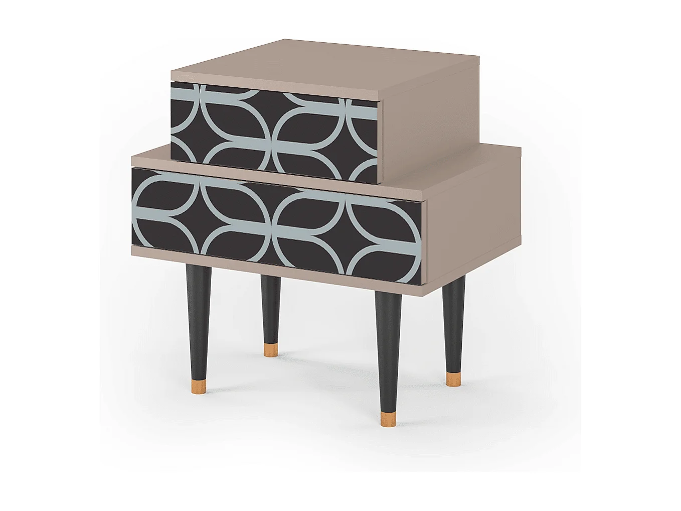 Nachtkastje - 58х58х41 cm - NS1 - Braided Blue, Latte