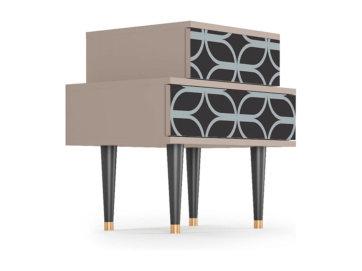 Nachtkastje - 58х58х41 cm - NS1 - Braided Blue, Latte