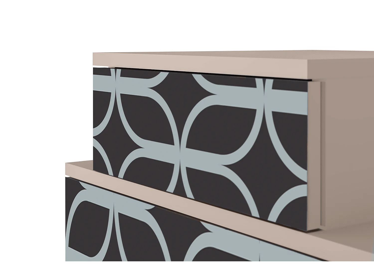 Nachtkastje - 58х58х41 cm - NS1 - Braided Blue, Latte