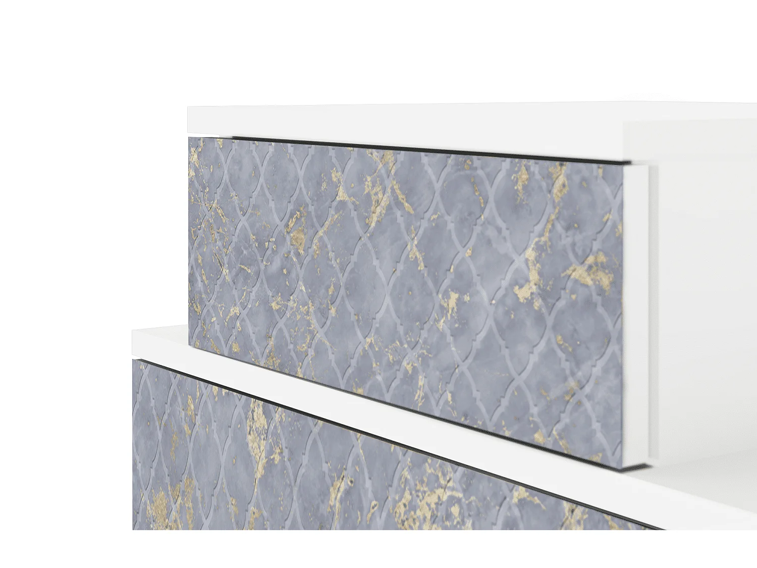 Stolik nocny - 58х58х41 cm - NS1 - Golden Smoke, Biały