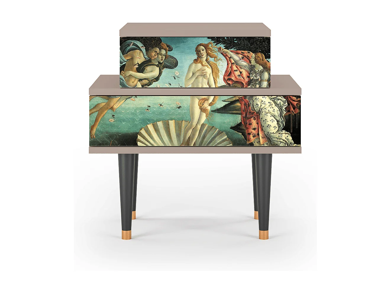 Stolik nocny - 58х58х41 cm - NS1 - The Birth of Venus, Latte