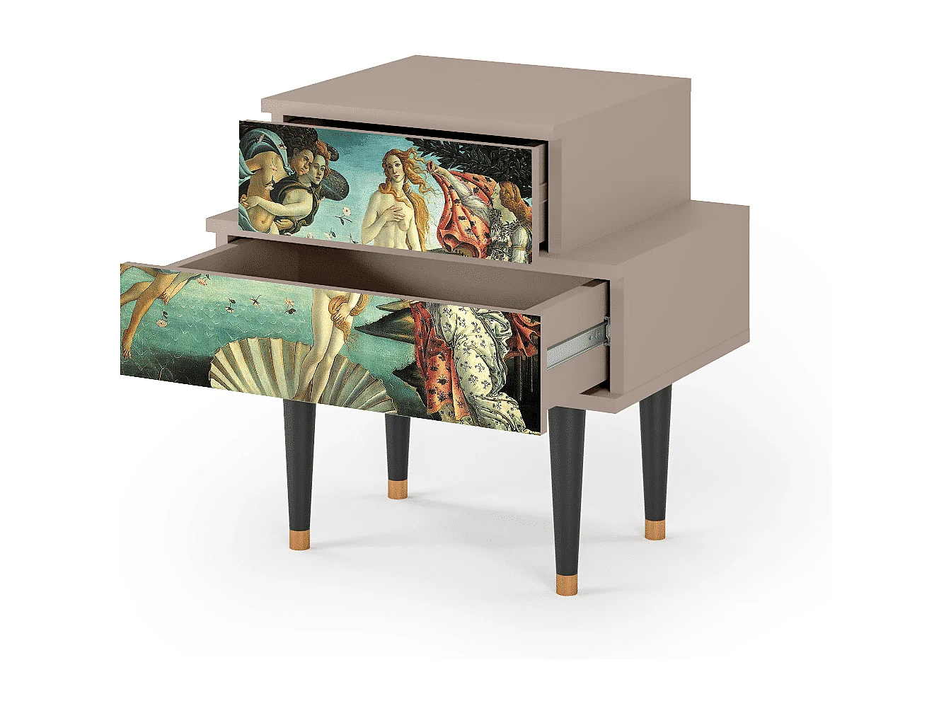 Stolik nocny - 58х58х41 cm - NS1 - The Birth of Venus, Latte