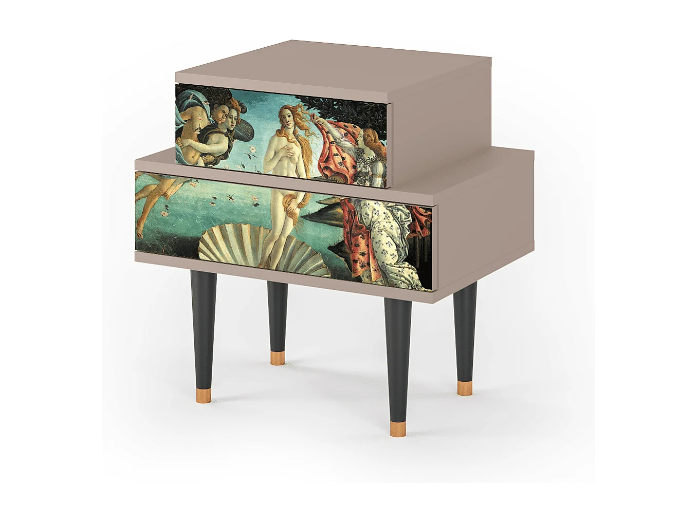Stolik nocny - 58х58х41 cm - NS1 - The Birth of Venus, Latte