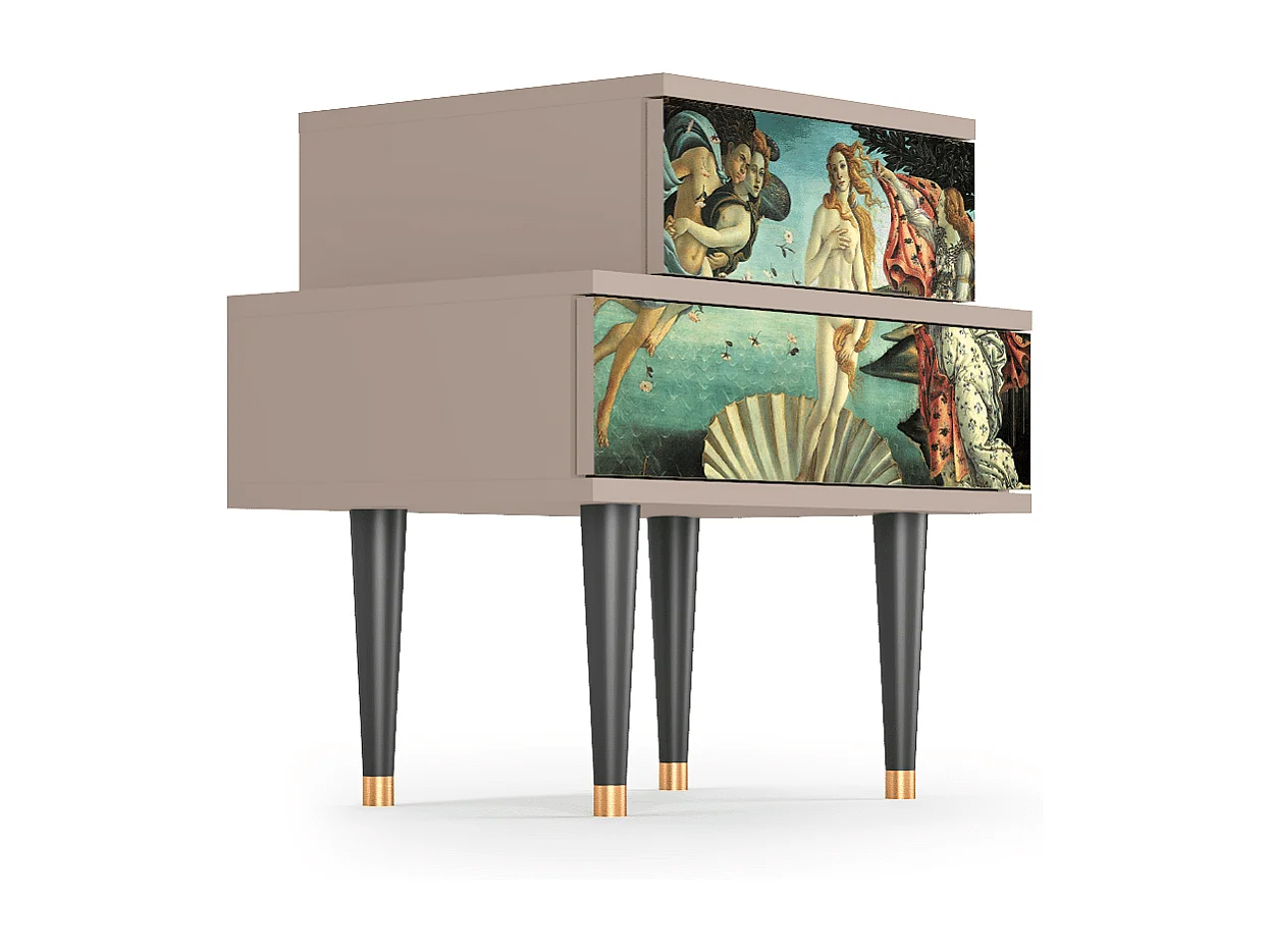 Stolik nocny - 58х58х41 cm - NS1 - The Birth of Venus, Latte