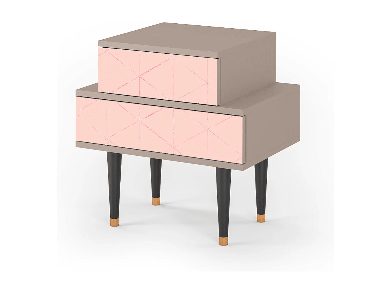 Nachtkastje - 58х58х41 cm - NS1 - Rose Quartz, Latte