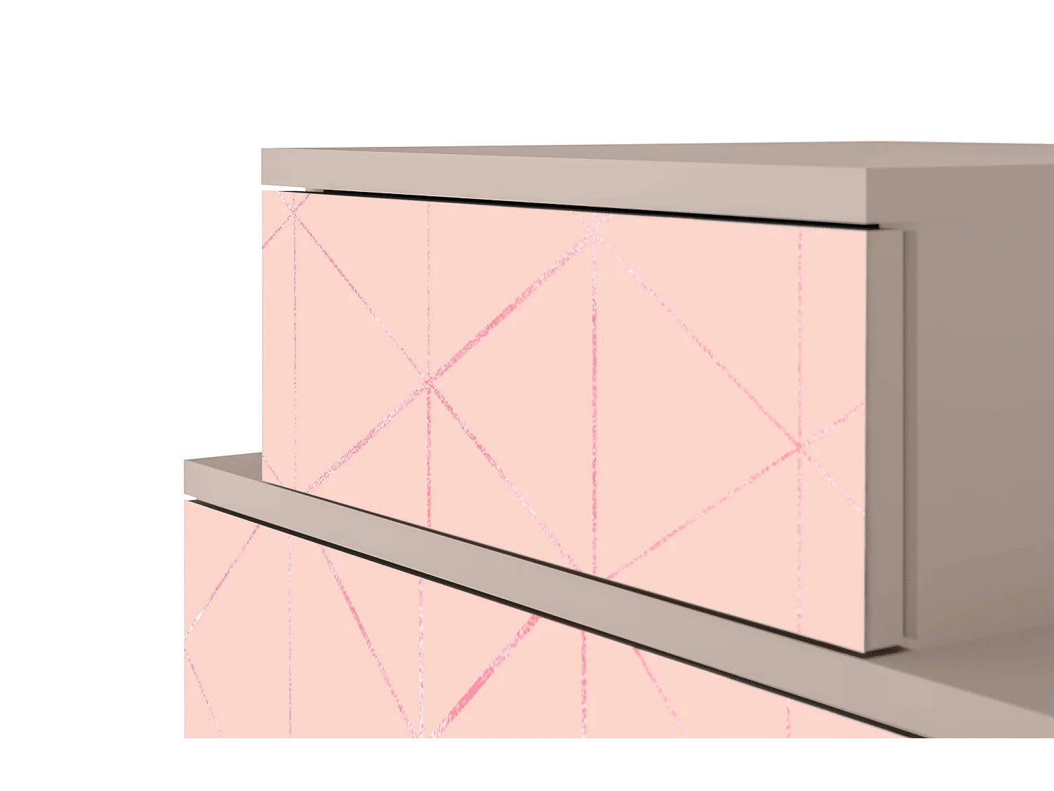 Nachtkastje - 58х58х41 cm - NS1 - Rose Quartz, Latte