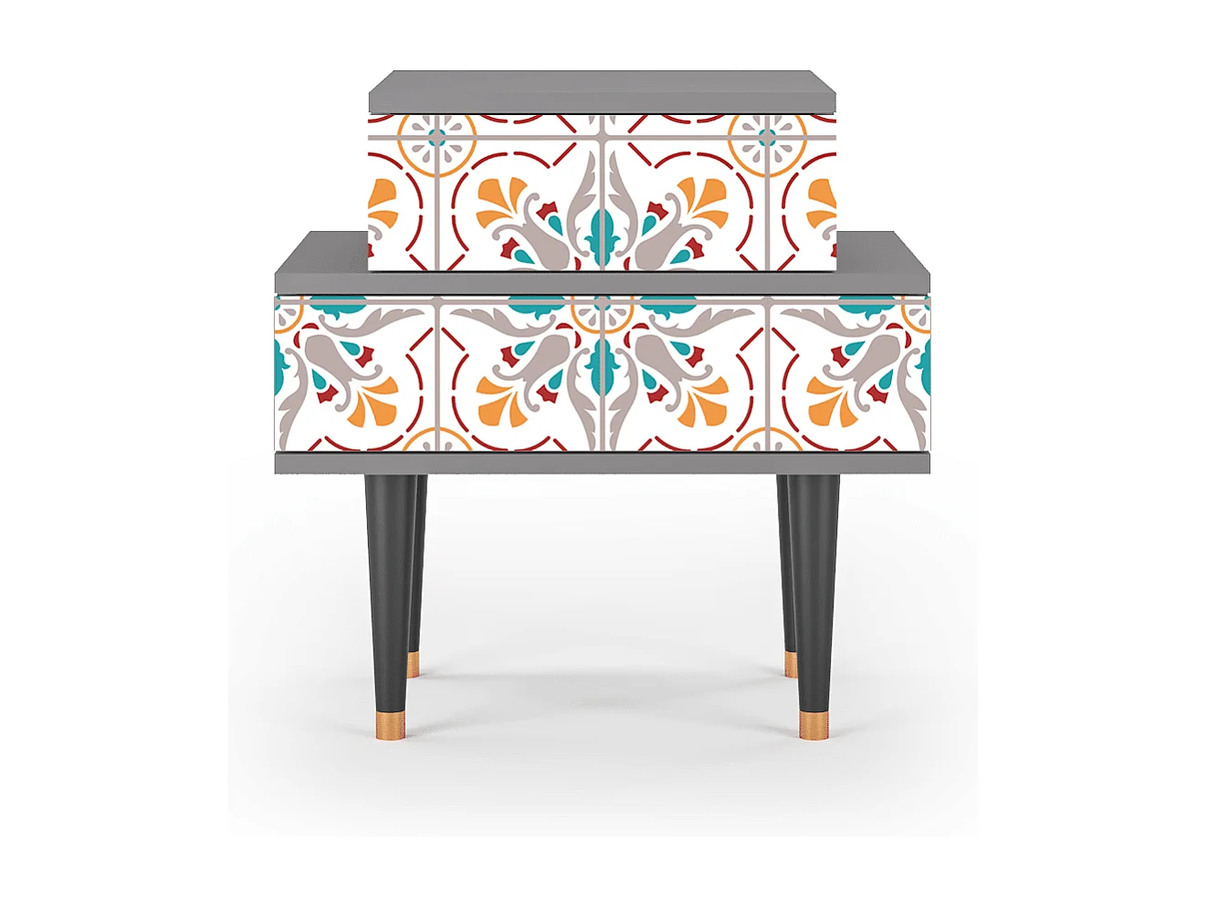 Stolik nocny - 58х58х41 cm - NS1 - Spring Ceramics, Szary