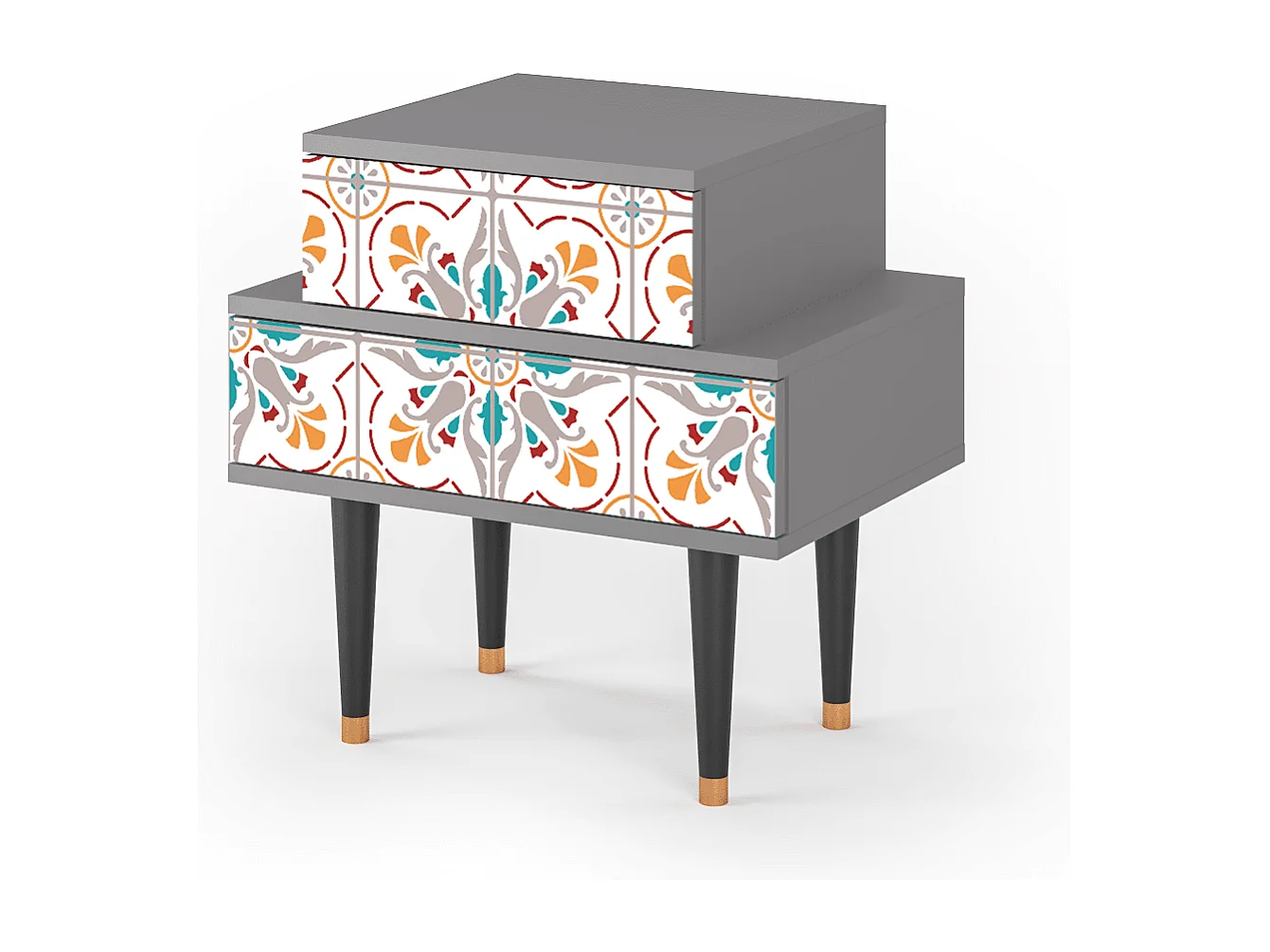 Stolik nocny - 58х58х41 cm - NS1 - Spring Ceramics, Szary