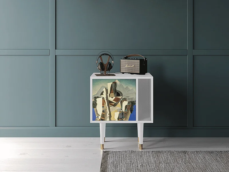 Stolik nocny - 57х69х48 cm - S2 - The Cubist Paintings , Biały
