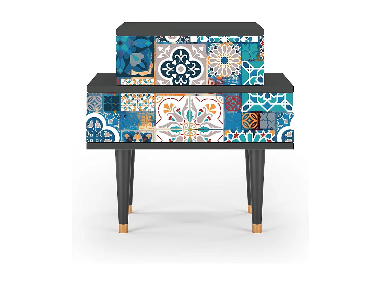 Nachtkastje - 58х58х41 cm - NS1 - Moroccan Market, Antraciet