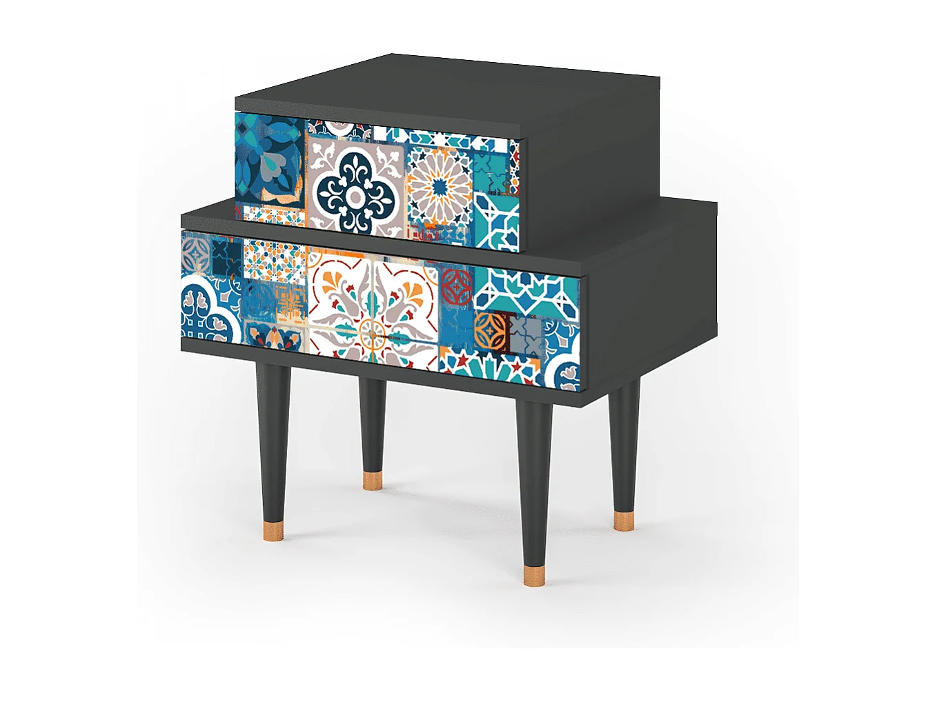 Nachtkastje - 58х58х41 cm - NS1 - Moroccan Market, Antraciet