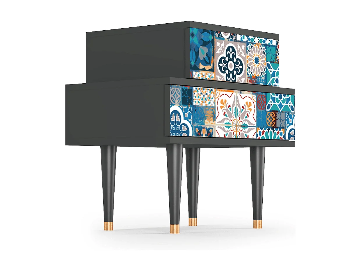 Nachtkastje - 58х58х41 cm - NS1 - Moroccan Market, Antraciet