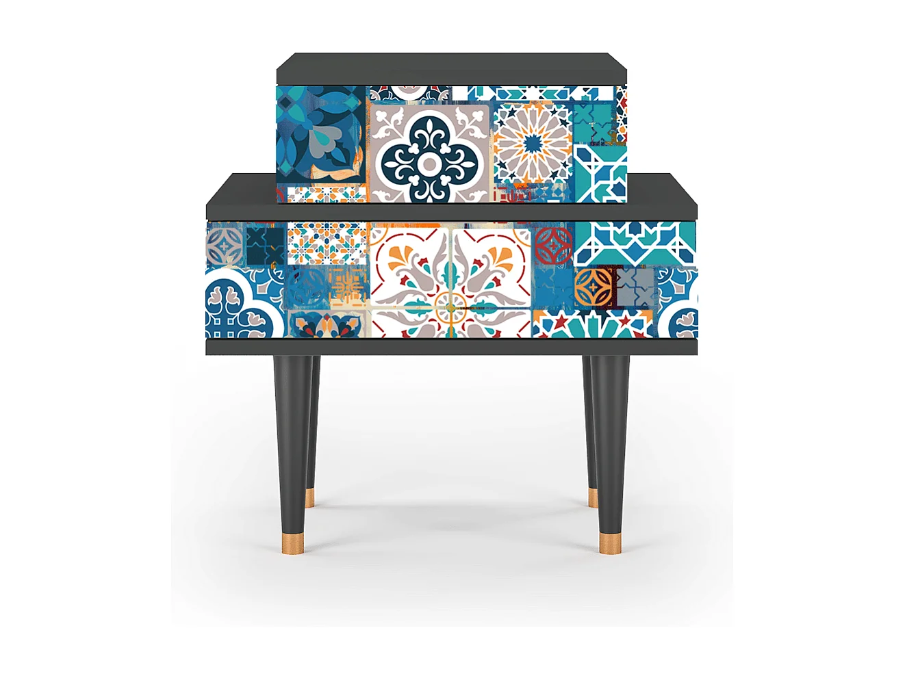 Criado-mudo - 58х58х41 cm - NS1 - Moroccan Market, Antracite