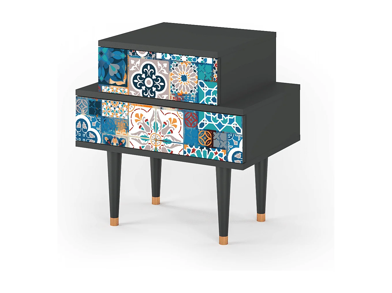 Criado-mudo - 58х58х41 cm - NS1 - Moroccan Market, Antracite