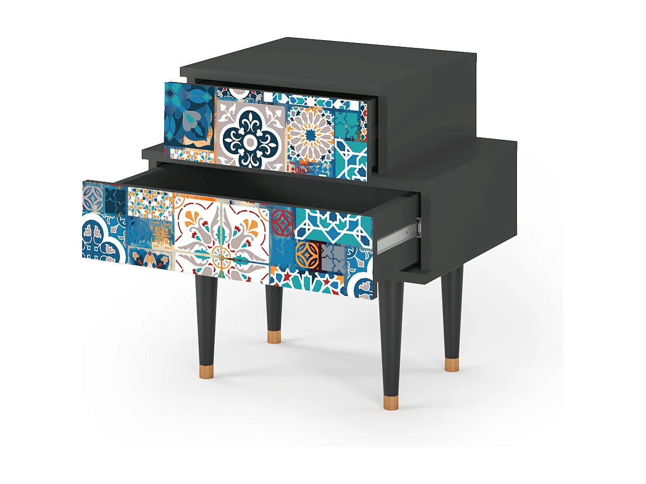 Criado-mudo - 58х58х41 cm - NS1 - Moroccan Market, Antracite