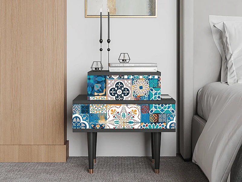 Comodino - 58х58х41 cm - NS1 - Moroccan Market, Antracite