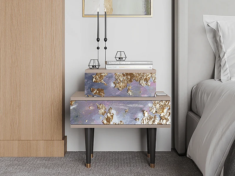 Criado-mudo - 58х58х41 cm - NS1 - Planet Earth, Latte