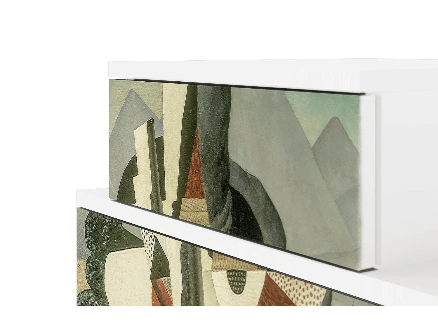 Criado-mudo - 58х58х41 cm - NS1 - The Cubist Paintings , Branco