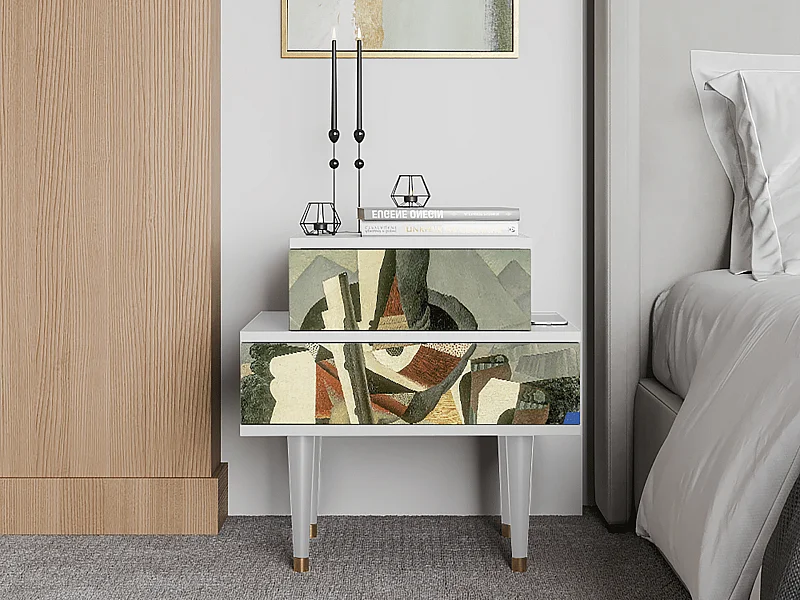 Criado-mudo - 58х58х41 cm - NS1 - The Cubist Paintings , Branco