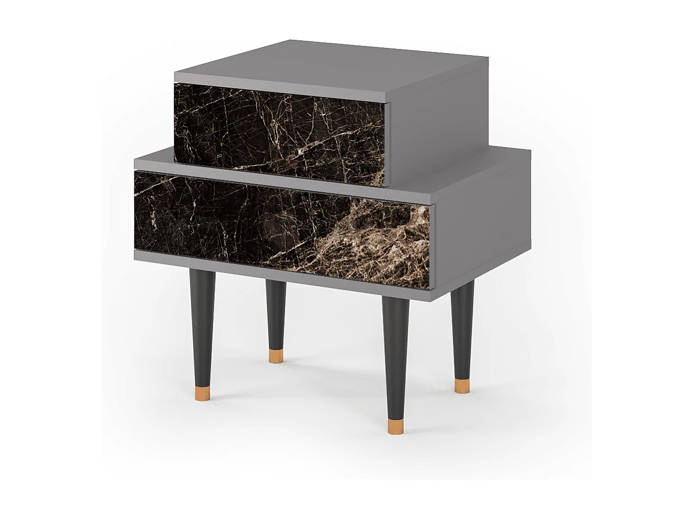 Mesita de noche - 58х58х41 cm - NS1 - Night Abyss, Gris