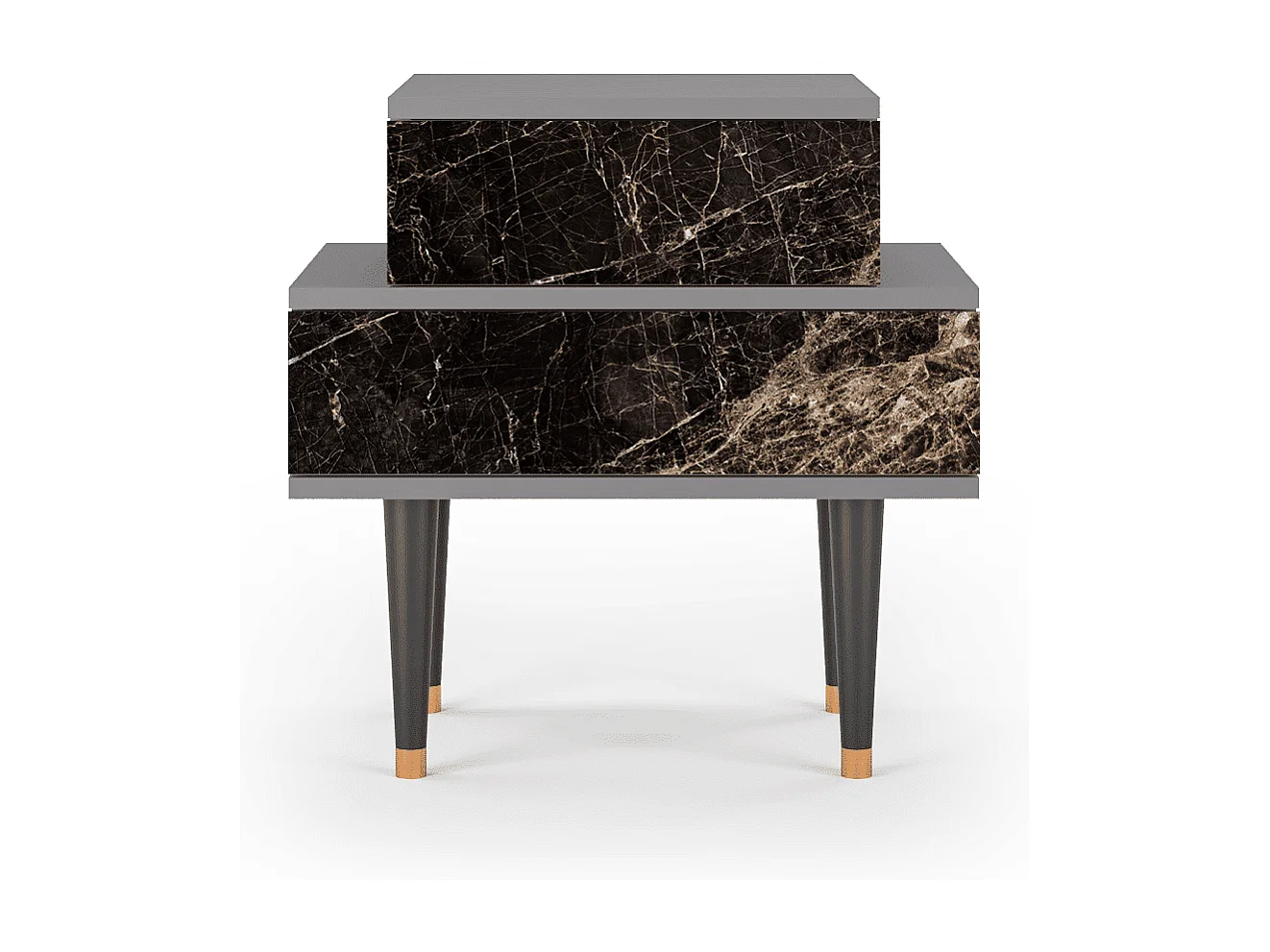 Stolik nocny - 58х58х41 cm - NS1 - Night Abyss, Szary